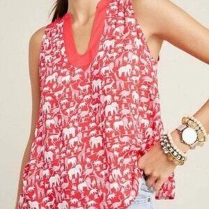 Maeve By Anthropologie Red Safari Tank Top NWT